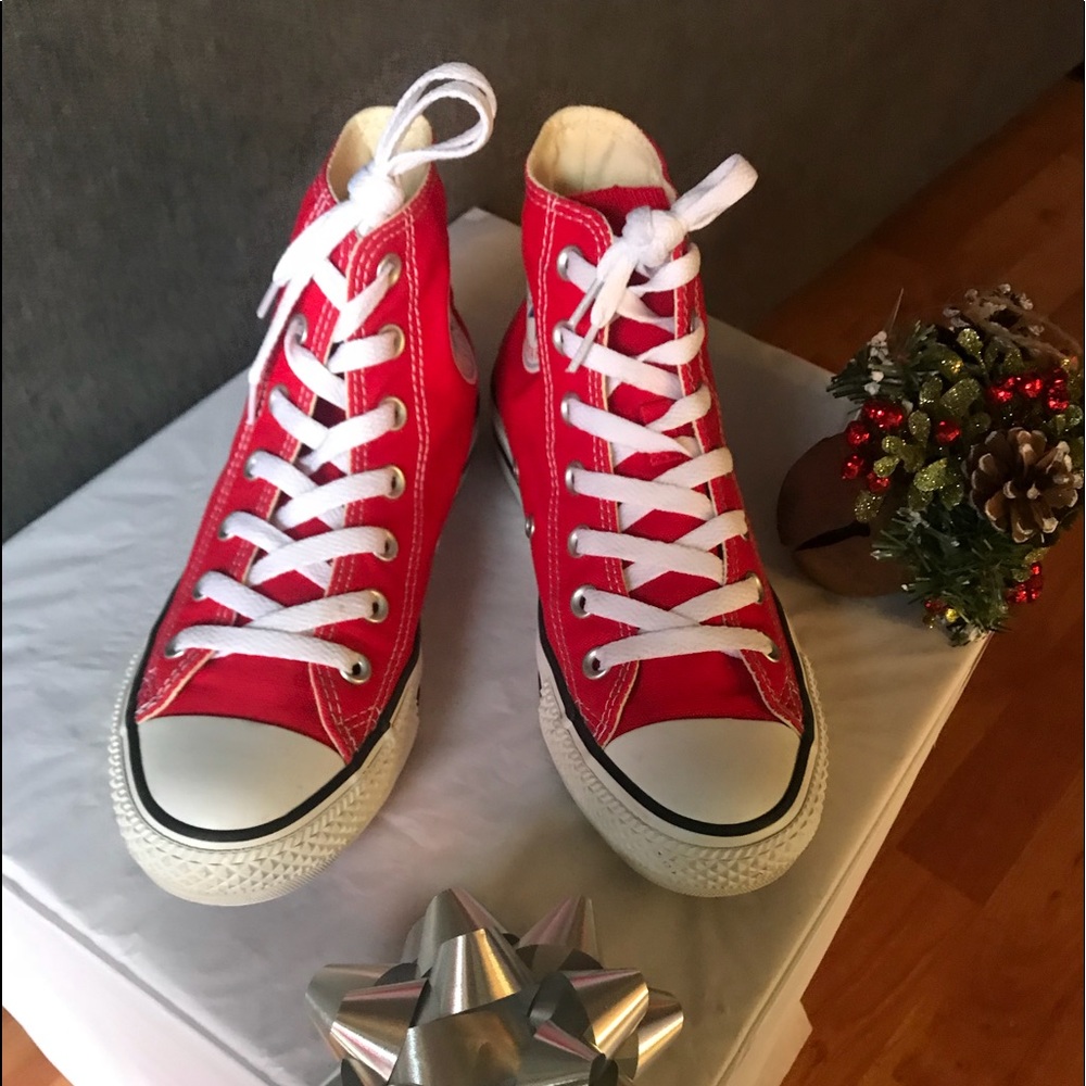 Converse RED high tops size 7 women
